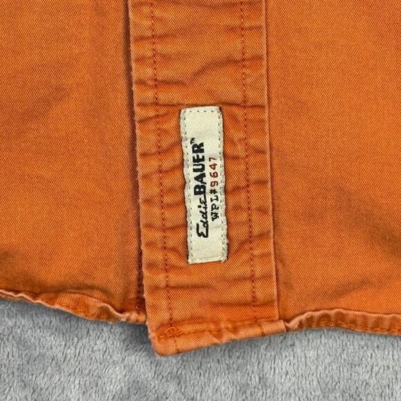 Eddie Bauer Elkhorn Shirt Mens XL Orange Legend Heavy Twill Hunting Long Sleeve - Picture 7 of 8